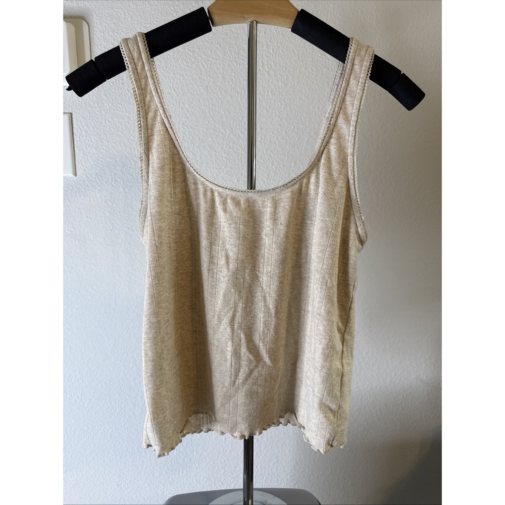American Eagle Women's Tank Top Beige Strappy Babydoll Size Large
